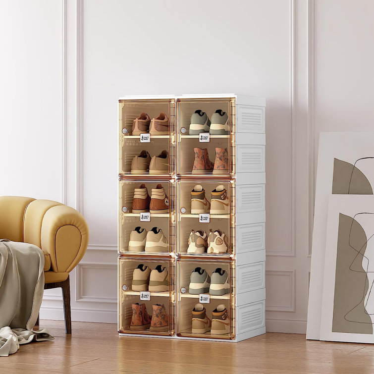 Stackable shop shoe cabinet